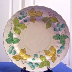 Vernonware Vineyard Dinner Plate 10.875 in Poppytail Lot of 3 Green Leaves
